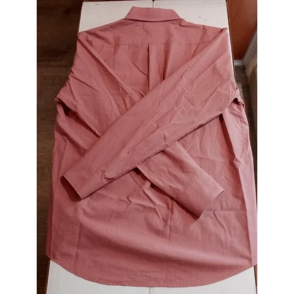 Uniqlo Oxford Button Down Crisp 100% Cotton Size M Pink/Light Brick. Excellent - Picture 4 of 10
